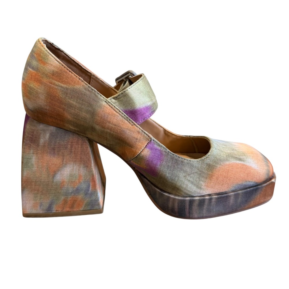 Circus Sam Edelman Kay Platform Mary Jane Size 6 Tan Abstract Retro Mod Fairy - Picture 7 of 16